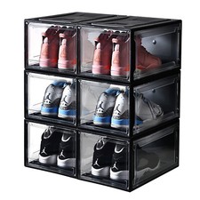 10Pcs Stackable Clear Plastic Shoe Storage Boxes Magnetic Sneaker Container Case