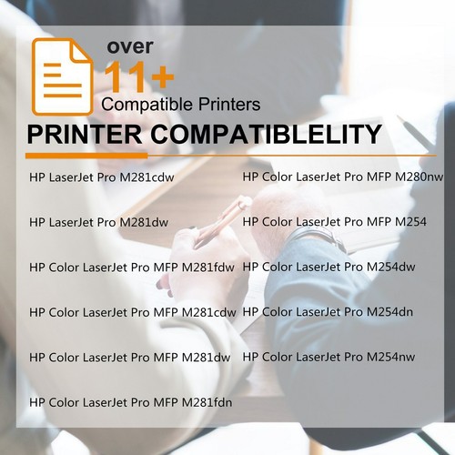 10 Stück BK/C/M/Y Toner für HP CF500A Color LaserJet Pro MFP M281cdw M281fdw M254dw - Bild 2 von 12