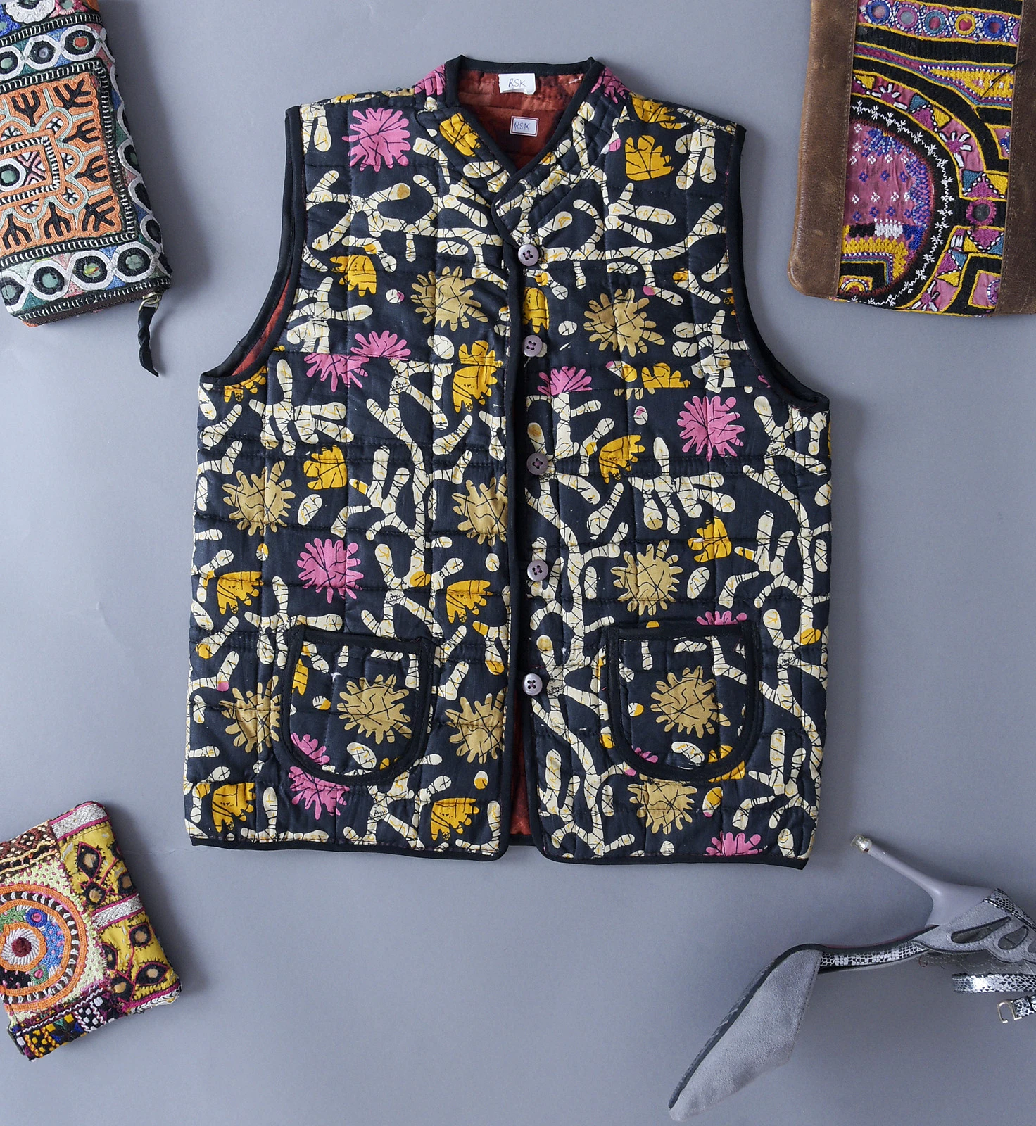 Unisex Children Blazer Coat Indian Handmade Reversible Jacket Quilted Clothing