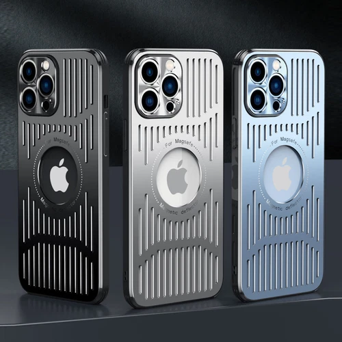 UK For iPhone 15 14 Pro Max 12 13 MagSafe Metal Case Heat Dissipation Cover