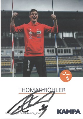 Original unterschriebene Autogrammkarte THOMAS RÖHLER Olympiasieger 2016 Speerw