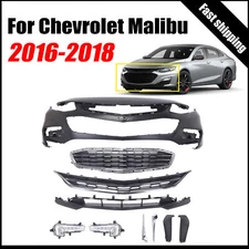 Front Bumper Cover Kit with Upper and Lower Grille For Chevy Malibu 2016-2018