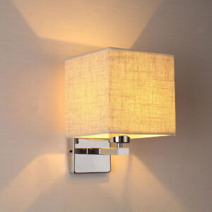Tessuto Moderno Lampada Parete Led Lampada Da Comodino Camera Da Letto Hotel Scala Muro Applique Luce Ebay