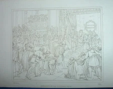 REV 367 EAU FORTE 1836 - ABDICATION by GUSTAVE VASA painting pinx Hersent