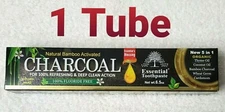 1 Tube Bamboo CHARCOAL Toothpaste 5 in 1 Essential Palace, Fluoride Free ,6.5oz