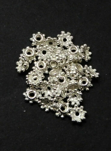 Bicono Cuentas de fabricación de joyas de plata de ley Bali