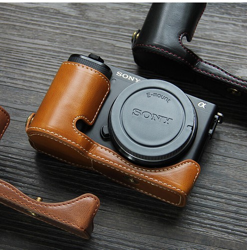 PU Leather Genuine Real Protective Camera Bag Case Cover For Sony ZVE10 ZV-E10 - Picture 13 of 27