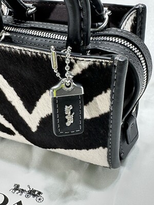 Coach Mini Rogue 12 Top Handle Bag in Haircalf With Zebra Coach Mini Rogue 12 Top Handle Bag in Haircalf With Zebra