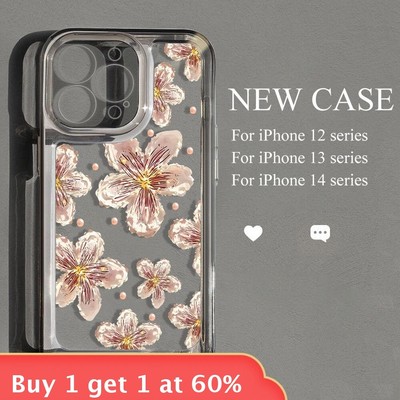Oil Painting Flower For Apple iPhone 16 15 Pro Max 14 13 12 11 XR XS Phone Case