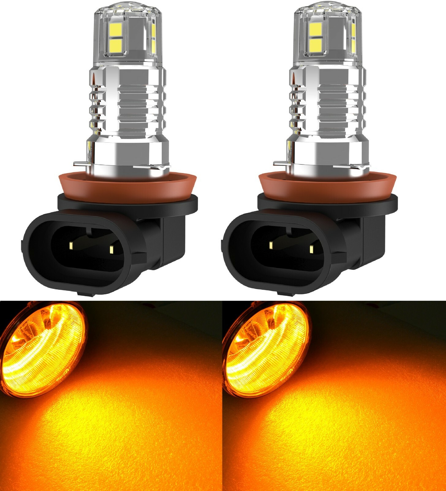 LED 20W H11 Orange Two Bulbs Fog Light Replacement Replace Upgrade Stock OE Lamp eBay