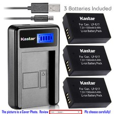 LP-E17 LC-E17 Battery or LCD USB Charger for Canon Rebel SL2 T6i T6s T7i, EOS M3