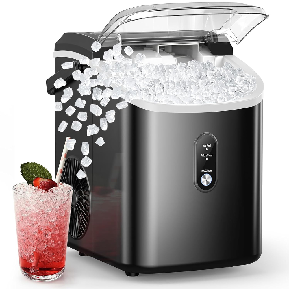 Nugget Ice Makers Countertop, Pebble Ice Maker Machine with Soft Chewable Ice, 3