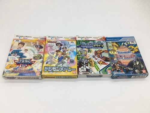 Lot 4 Digimon Wonder Swan Color Bandai Japan Authentic