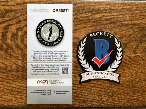 David Robinson Signed " 1992 DPOY” Spurs White Mitchell & Ness Jersey Beckett - Picture 13 of 13