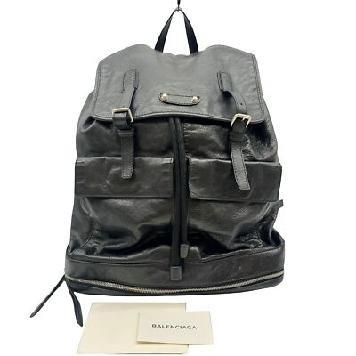 Authentic BALENCIAGA Backpack 22998114 Black Leather #36635127 | eBay