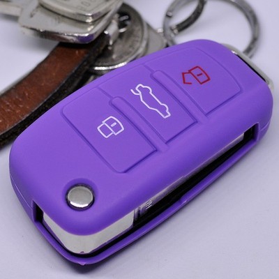 Auto Schlüssel Schutz Hülle Lila für Audi A1 S1 A3 S3 A6 R8 Q7 Car Key Cover