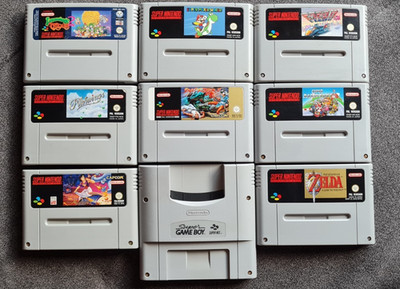 Super Nintendo SNES Spielesammlung Konvolut 8 Spiele Street Fighter II, Zelda 