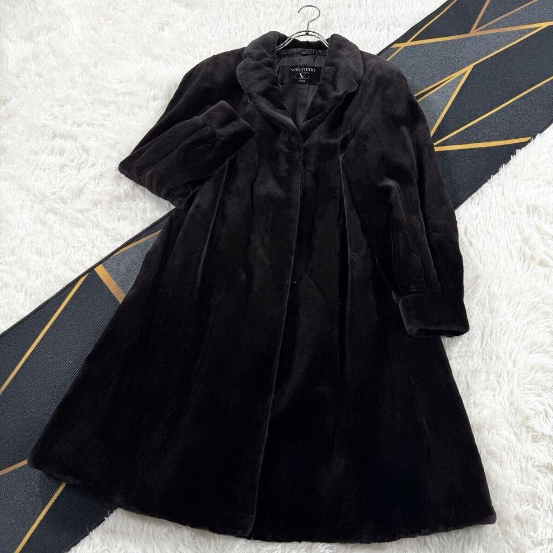 VALENTINO SAGA Mink Shared Coat Dark Brown F Women Authentic From Japan