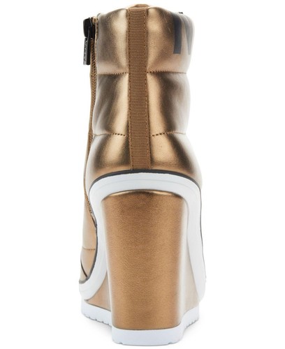 Stivaletti sneaker DKNY "Noho" esclusivi con zeppa metallica taglia 7,5 nuovi con scatola - Foto 2 di 7