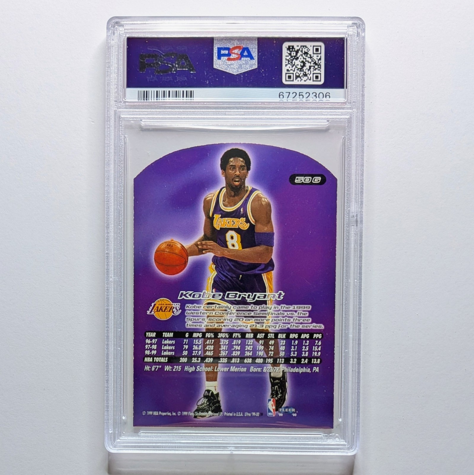 1999 ULTRA GOLD MEDALLION KOBE BRYANT PSA 8 #50G LAKERS - NO PSA 10s NEW COMP view 4
