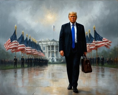 President Donald Trump MAGA Patriot Oil Paint Style AI Generated 8X10 Print