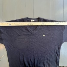 VTG Lacoste Devanlay Wool Blend V Neck Sweater Men's Size 7 XL Navy