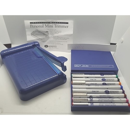 Creative Memories Personal Mini Trimmer Fine-Tip Pen Set Blue Scrapbooking Tools