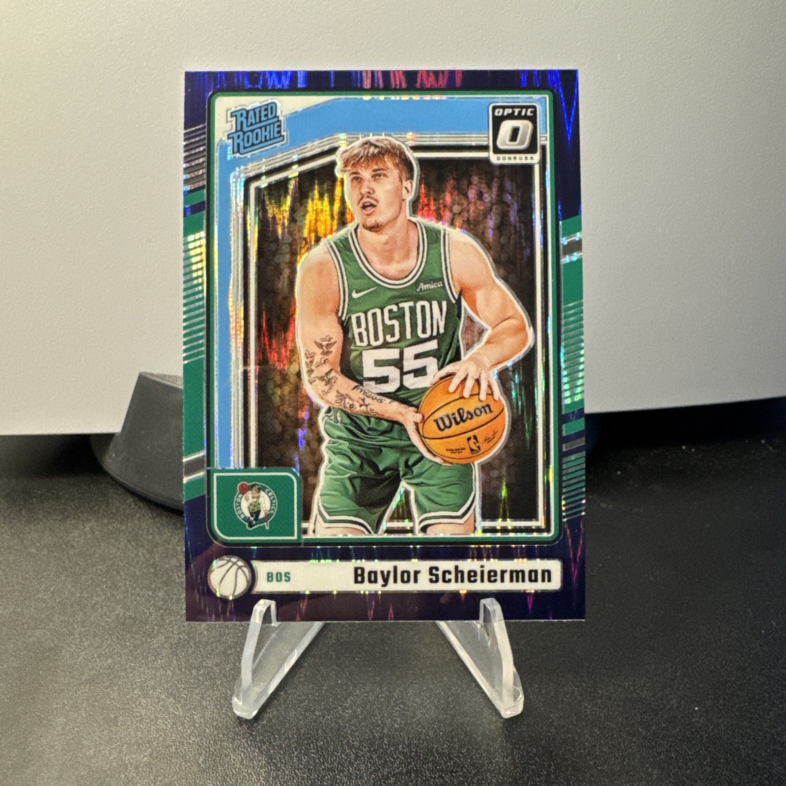2024-25 Baylor Scheierman Panini Donruss Optic Purple Shimmer Rated Rookie #263