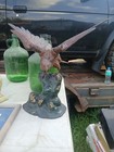 Antique Japanese Cast Iron Sparrow Hawk Eagle Okimono — photo 2