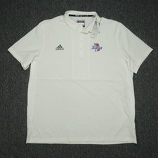 Tulsa Golden Hurricane Shirt Mens XXL White Adidas Team Issue Polo Short Sleeve