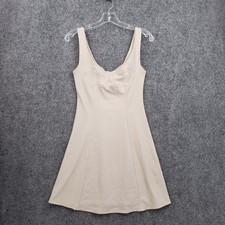 NEW ZARA Womens Dress M Medium Tan Ribbed Knit Sleeveless Sweetheart Bustier