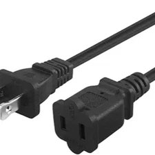 6FT(1.8M) 2-Prong Male-Female Extension Power Cord, Size: 6FT Style: 1 Pack