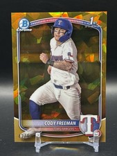 2025 Bowman Sapphire Cody Freeman 1st Gold Sapphire /50 Rangers BCP-112