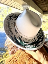 Personalized Custom Western/Fedora Felt Hat, Boho, Gift, Vinyl Artwork Hand Made