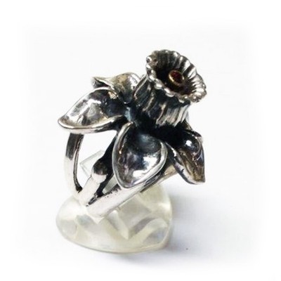 März Geburt Blume Narzisse Silber Ring