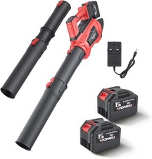 Cordless Leaf Blower, Electric Garden Blowers with 2 x 4000mAh Battery, 245 km/h