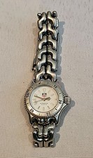 Vintage TAG Heuer SEL S90.808 Pro 200m White Dial Silver Women's Watch Free ship