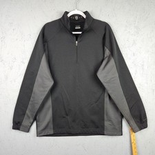 Nike Golf Pullover Mens Large Black Gray Fit Dry Quarter Zip Sweater Outdoor