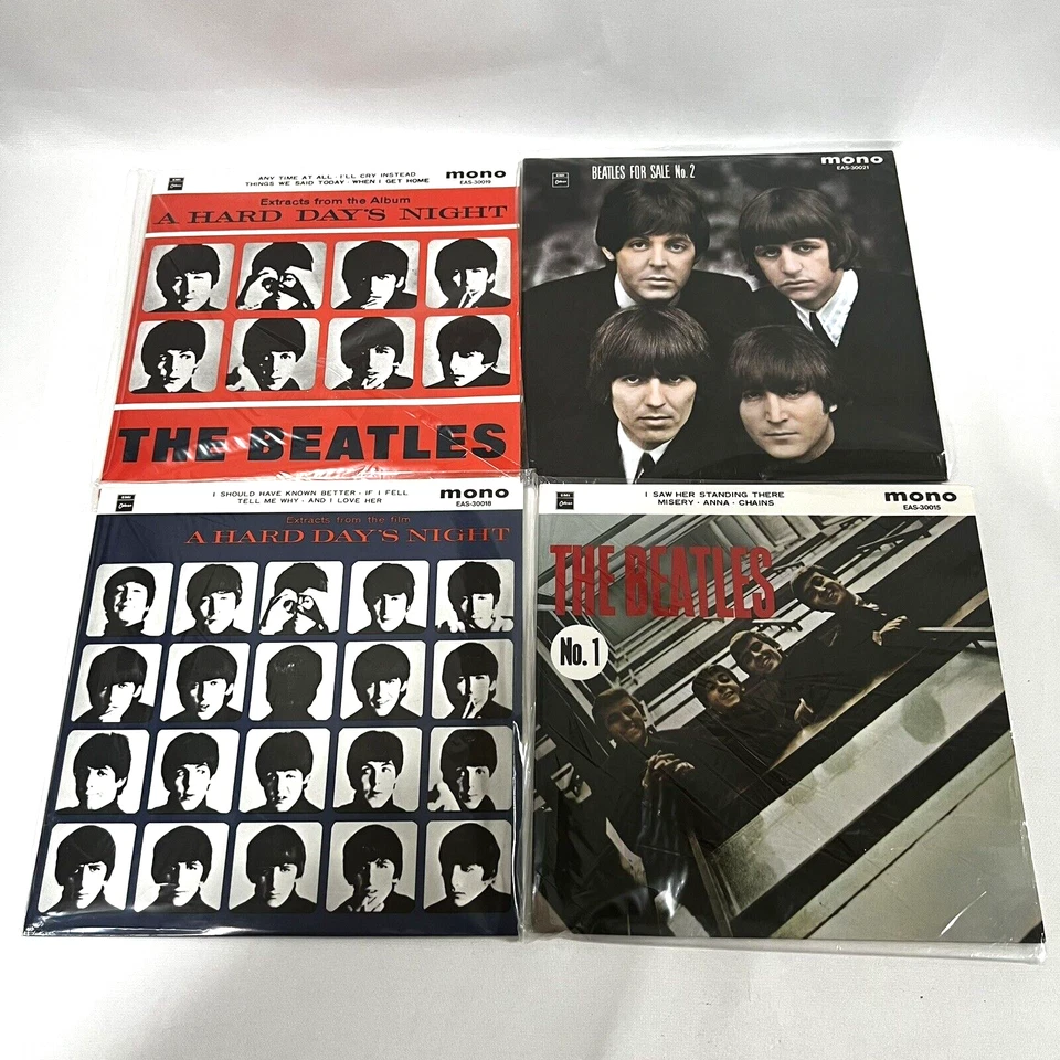 Coffret de collection EP des Beatles EP Disque vinyle cire rouge Japon Rare - Photo 4/4