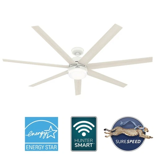 70" Hunter Phenomenon Matte White LED Smart Ceiling Fan - Picture 7 of 7