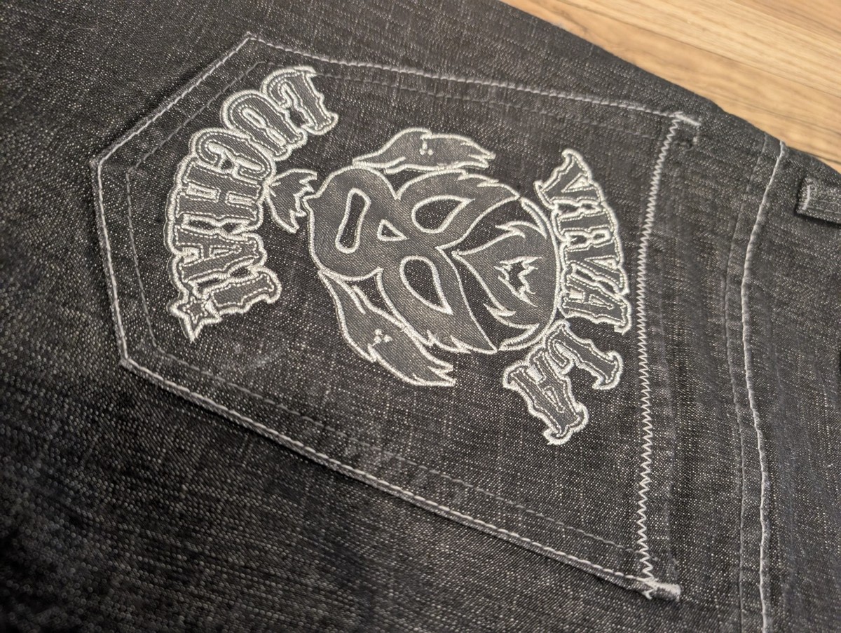 South Pole Y2K Viva La Lucha Baggy Denim Black Jeans Men's 34x30