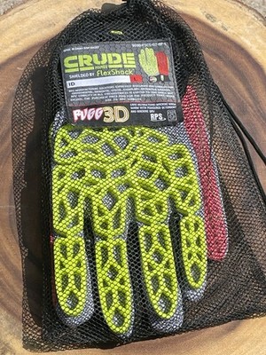 Crude Hands FlexShock PUGG 3D Work Gloves Size Large Hi-Vis Impact Grip