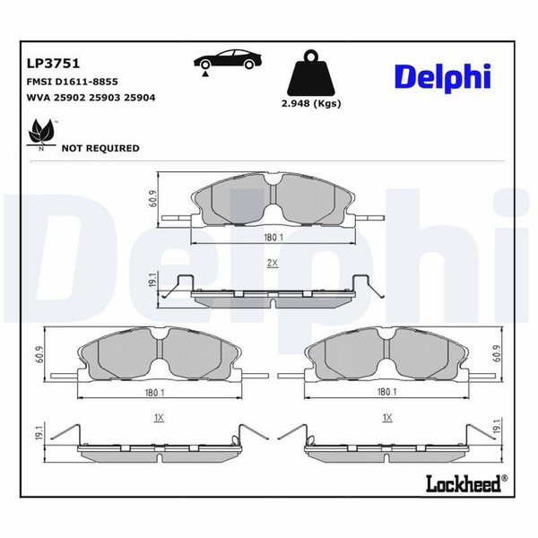 Bremsbelagsatz Scheibenbremse Vorderachse FüR Ford USA Explorer Flex-image