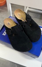 Birkenstock Boston Black Suede Clogs all sizes Medium and Regular Shoes