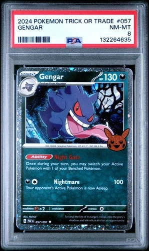 2024 POKEMON TRICK OR TRADE #057 GENGAR PSA 8