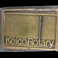 Vtg 80s Nos New Kelco Rotary Drilling Services Oil Field Gas Brass Belt Buckle