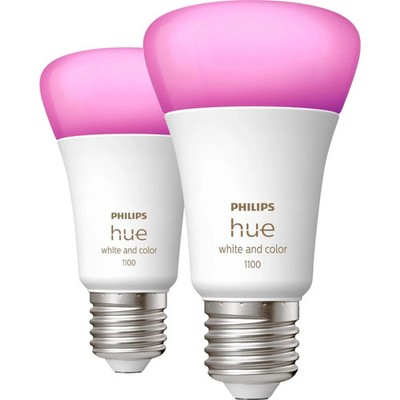 Philips Hue White & Col. Amb. E27 Doppelpack 2x1100 LED Lampe