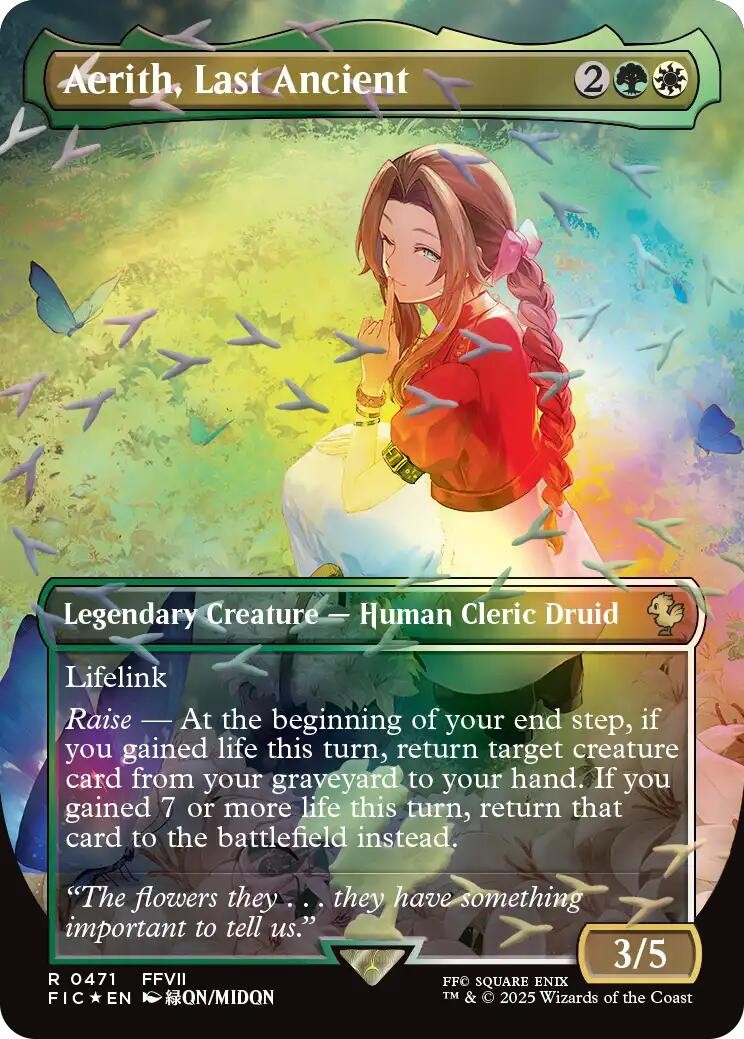 MTG Aerith, Last Ancient Borderless Chocobo Track Foil FINAL FANTASY 471 NM Rare