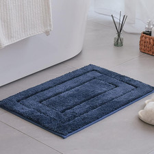 Navy Bathroom Rugs, Bath Mats for Bathroom Non-Slip, Super Soft and Water Absorb