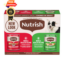 Nutrish Whole Health Blend Chunks in Gravy Variety Pack 13 Ounce (Pack of 12) 5.02 per gallon